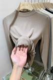 Pat Small Standing Collar Bottomed Blouse Women's Autumn And Winter Thread Foreign Style New Elastic Soft Waxy Pro-Skin Grinding