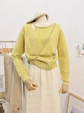 Zingj Autumn New Chi Design Feels Irregular And Fake Two Three-Button Waist Knitted