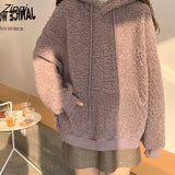 Hat Hoodies Women Lovely Thicker Winter Soft College Girls Sweatshirts Popular Ulzzang Front Pocket Sweet Womens Hoodie