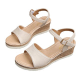 Zingj Slope Heel Sandals Women's 2023 Summer New Fish Mouth Buckle Fashion Comfortable Thick-Soled Women's