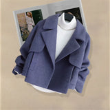 Zingj Temperament Wear A Fried Street Suit Female 2024 Autumn Winter Stylish Show Skinny Jeans Short Woolen Coat Three-Piece Set-Outfit