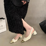 Zingj Thick With Late Night Gentle Baotou Sandals Fairy Shoes 2024 New Spring And Summer Temperament Small Fragrant Wind Single Shoes-Outfit