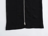 New Series Zipper Trim Midi Dress