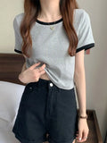 Brand New Women's T-Shirt O-Neck Short Tee Women T-Shirt Woman T Shirt Tops Tees Slim Bottom Young Style Shirts For