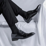 Zingj Joint Men's Leather Shoes Business Casual Dress Men's Shoes British Suit Shoes Male Groom's Wedding Shoes