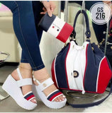 Heel Sandals Summer 2024 New Thick-Soled Muffin Roman Shoes Students Korean Version Of Large Size Women's