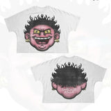 T-Shirt Hip-Hop Fun Cartoon Pattern Printing Oversized T-Shirt Original Gothic Cotton Short