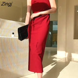 Women Sleeveless Solid Elegant Festival Chic Summer Spaghetti Straps Female Retro Hot Sale Basic Vestidos Mujer