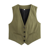 Summer New Women's Street Fashion Leisure Vest 15 Color V Collar