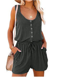 Summer Sleeveless Waist-controlled Lace-up Loose-fitting Wide-leg