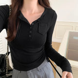 Long-Sleeved T-Shirt A New Slim Design For Women In Autumn Shows A Thin Blouse With A Bottomed Shirt