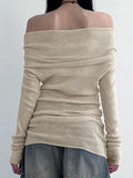 Vintage Strapless Slim Long Sleeve Knitted