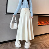Zingj Actual Shot Shows The Thin Half Skirt, The New High Waist Knitted A Skirt In Autumn And Winter, The Big Pendulum Skirt, The Long Skirt With Large Pleated