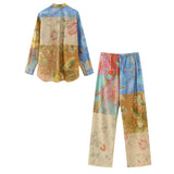 New Spliced Print Shirt 3287178 Pajamas Flared Pants