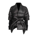 Wind 2025 Winter New Splicing Knit Cuffs Primary Personality Cut Cotton Clothes Padded Coat