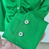 Spring Clothing Loose Tops Blouse Pleated Shirt Fashion Office Lady Long Sleeve Women Solid Cardigan Elegant New