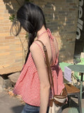 Camis Women Backless Hotsweet Summer Design Simple All-match Loose Casual Student Fashion Korean Style Lace-up Popular