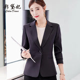 Daifei 2023 Spring / Summer New Fashion Korean Version Large Size Thin Suit Solid Color Leisure Lady's Fashion