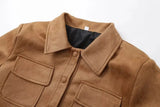 Brown Suede Crop Jacket- Outfit