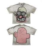 Version Simple Minority Design Cartoon Long Printed Cotton T-Shirt Men's Hip-Hop Harajuku Y2k Loose Couple