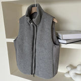 High-End White Duck Down Down Vest Female 2024 Autumn And Winter Thick Knit Stitching Warm Vest Vest Coat Tide-Outfit