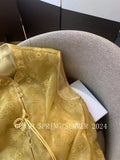 Chinese Style Golden Yellow National Style Sleeveless Vest With Sleeveless Collar Temperament Retro Show Thin Folded