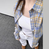 Plaid Shirt 2025 Spring And Autumn Loose Retro Top Design Feel Heavy Coat