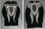 Men's Day Retro Angel Round-Neck Long-Sleeved T-Shirt T-Shirt On The Head Of The Coat With Long-Sleeved Pure