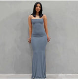 Sleeveless Bodycon Long Skims Dress Women Off The Shoulder Sexy Slim Backless Maxi Dresses Summer Vestidos Mujer