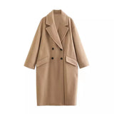 And Winter New Casual Loose Double-Breasted Coat