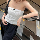 Zingj Hot Girl Wind Bow Characteristic Fabric Knitting Small Wipe Female New Slim Solid Color