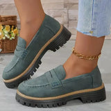 New Spring And Autumn Lefu Shoes Large-Size Leisure Grinding Sand Yingfeng Women's Shoes Thick Heel Thick Back