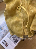 Chinese Style Golden Yellow National Style Sleeveless Vest With Sleeveless Collar Temperament Retro Show Thin Folded