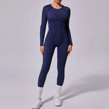Zingj Sha New Winter Integrated Sports Yoga Suit Bare Back Tight Long Sleeve Trousers Jumpsuit 10122-Outfit
