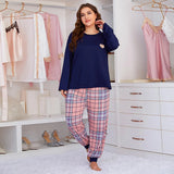 Zingj Pajamas Love Print Fat Mm Plus Size Long Sleeve Two Sets Of Home