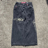Zingj Straight Jeans For Men Retro Hip-Hop Goth Street Clothing Harajuku Men's Casual Pants 211-1-Outfit