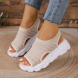 Zingj Weaving Sandals Women's 23 Summer New Large-Size Fashionable Fishmouth Mesh Sports Sandals Thick-Soled