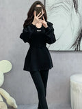 2 Pcs Hoodies Temper Hooded Design Autumn Mature Harajuku Patchwork Casual Simple Korean Style All-match Long Sleeve