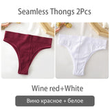 Women's thong High Waisted Seamless Women's Panties Comfortable Briefs 6 Solid Colors S-XL Sexy Underpants For