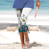 Outerwear Bottoming Slimming Printed Drawstring Cropped