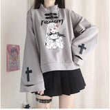Anime Long Sleeve Kawaii Hoodie Spring Autumn Hip Hop Japanese Female Loose Harajuku Women Sweatshirts E Girl Top