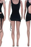 Two Piece Set Sexy Club Vacation Outfits for Women Summer Beach Bodysuit and Ruched Mini Skirt Swimsuit Bathing