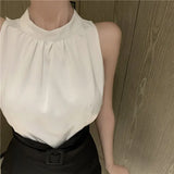 Style Bow Back Vest Sleeveless Top + High Waist Wide Leg Shorts Two-piece Short Sets Summer Top Women Outfit