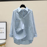 Shirt Women 2025 Spring And Autumn New Korean Version Of Loose Thin Leisure Long Sleeves Pure Color Fashion Shirt
