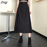 Skirts Women A-line Lace-up Summer Empire Ins Hepburn High Street BF All-match Design Korean Fashion Casual Sexy