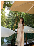 White Midi Dress for Women 2023 New Summer Korean Chic Sleeveless Casual Slim Female Clothes Beach Holiday Vintage