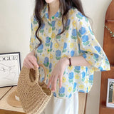 Elegant Social Women's Shirt Oversized Shirt Women's Summer Blouse 2024 Kawaii Shirt Short Sleeve Beach Cover