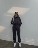 Basic Solid Hooded Tracksuit SetOutfit