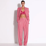 New Star Temperament Loose-Cut Hot Diamond Suit Trousers Set Two
