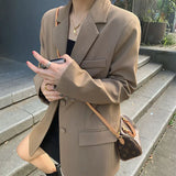 Zingj Jacket Female 2024 Spring And Autumn Net Red New Autumn Dress Korean Version Loose Suit Brown Blazer Jacket